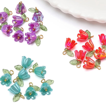 Lily Valley Flower Bud Acrylic Beads
