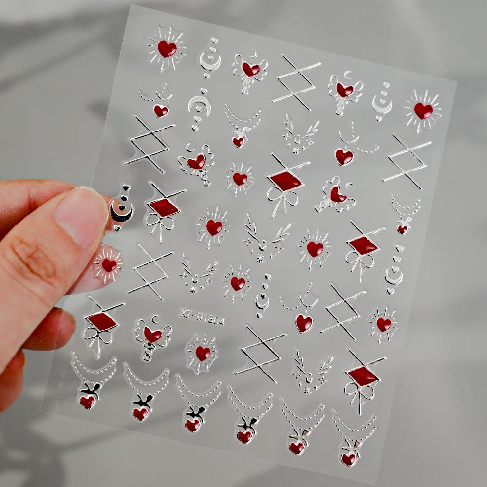 5D Bohemian Gold Silver Nail Art Stickers