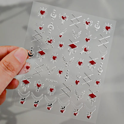 5D Bohemian Gold Silver Nail Art Stickers