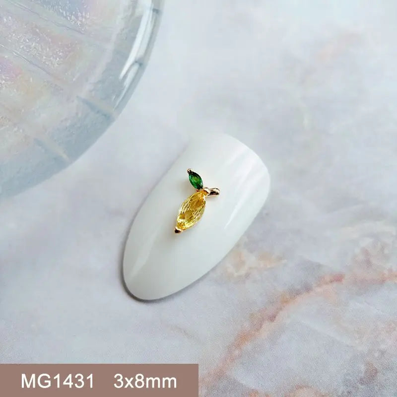 Summer Fruit Zircon Nail Charms 10pc