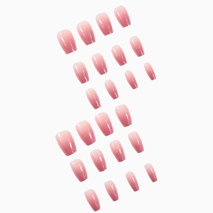 Peachy Gradient Coffin Press-On Nails