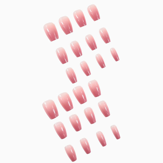 Peachy Gradient Coffin Press-On Nails