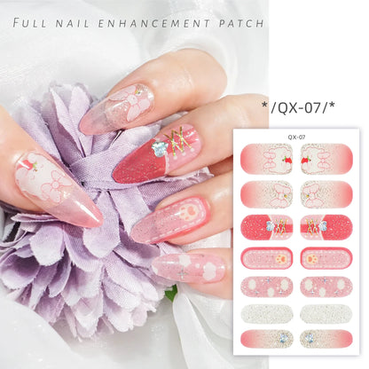 59 Style of Nail Stickers 1Sheet Rhinestones Fashion Nail Wraps Self Adhesive Manicure Decoracion DIY Full Cover Nail Sticker#5-