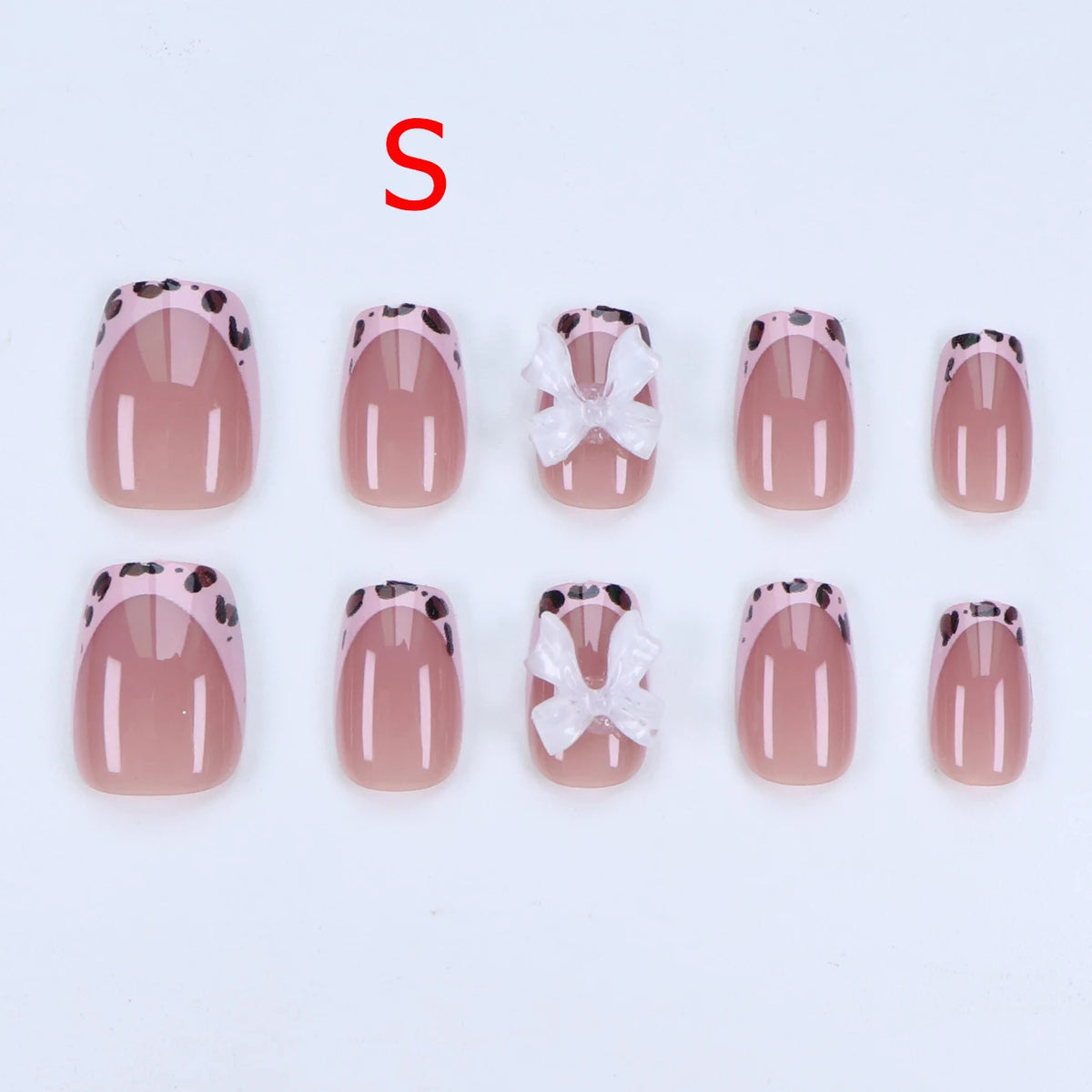 Black Bowknot Short Press-On Nails