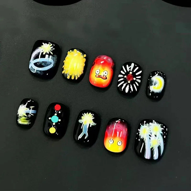 Cartoon Bean Nails Fall Winter 30pc