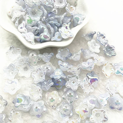 Gradient Bellflower Acrylic Bead Caps 50pc