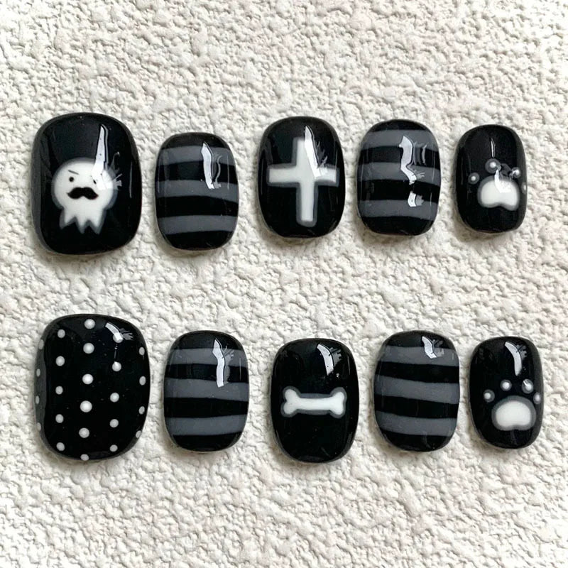 Cute Cartoon Bean Press-On Nails 30pc