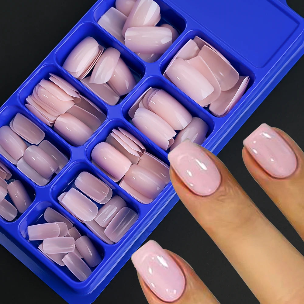 Light Pink Square Press-On Nails 100pc