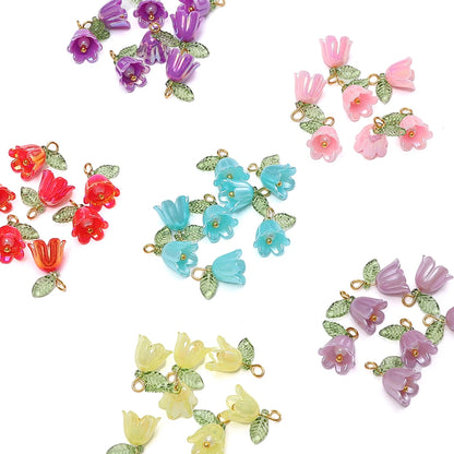 Lily Valley Flower Bud Acrylic Beads