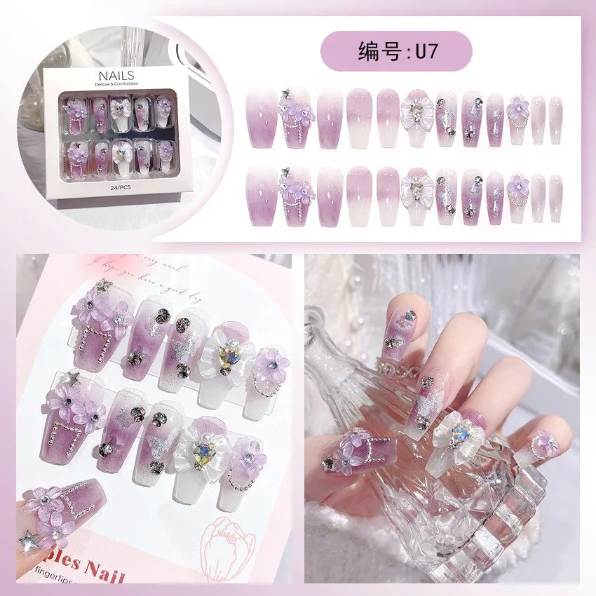 Moon Star Glitter Press-On Nails