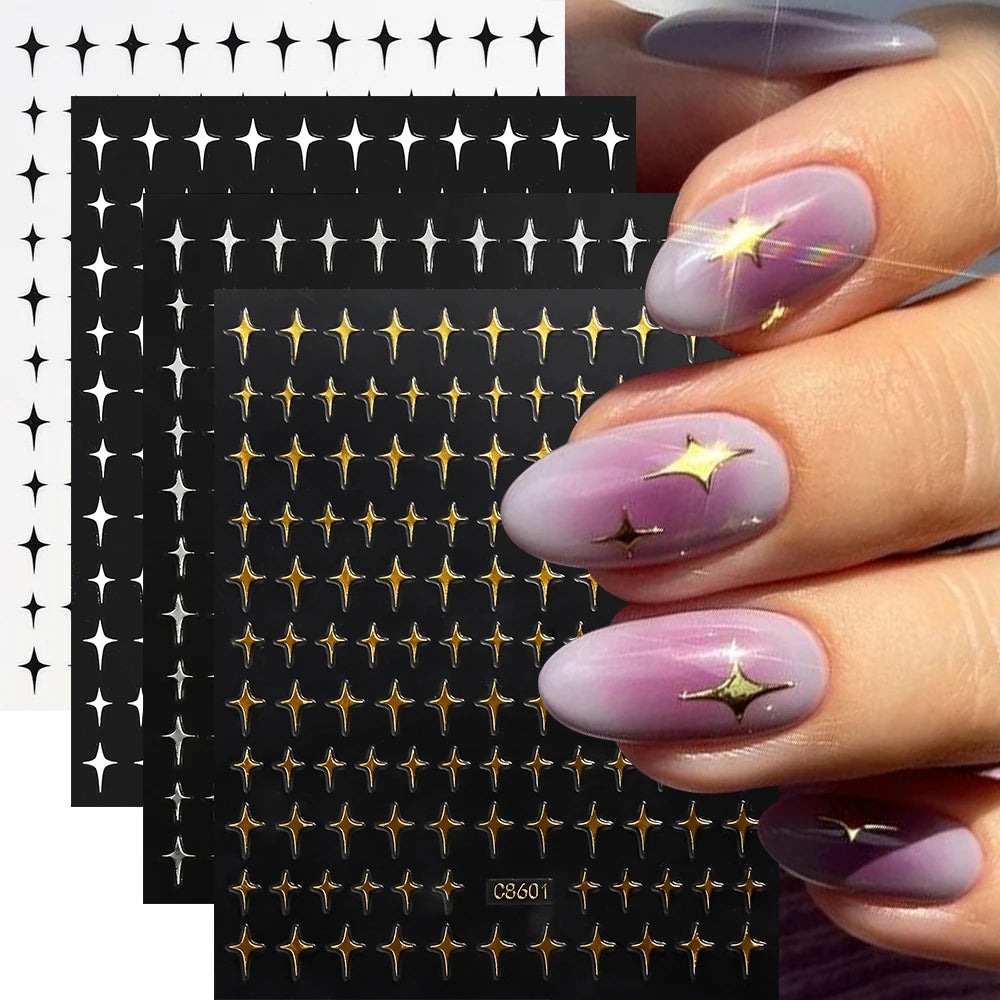 Metallic Nail Transfer Foils 10pc Mirror Gold Silver