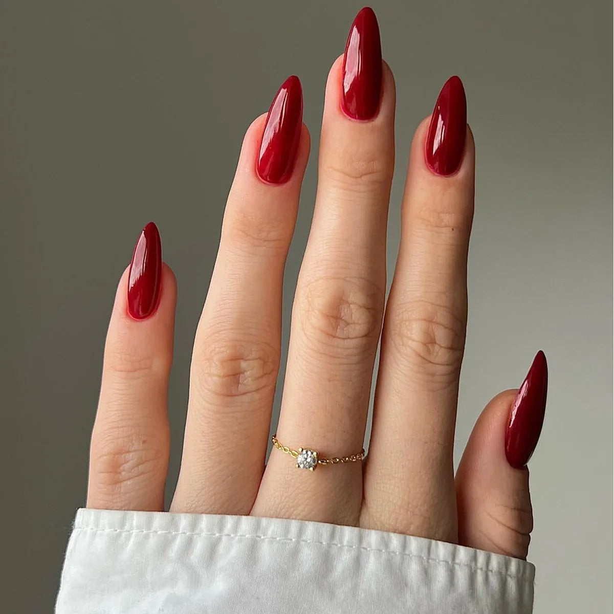 Wine Red Almond Press-On Nails