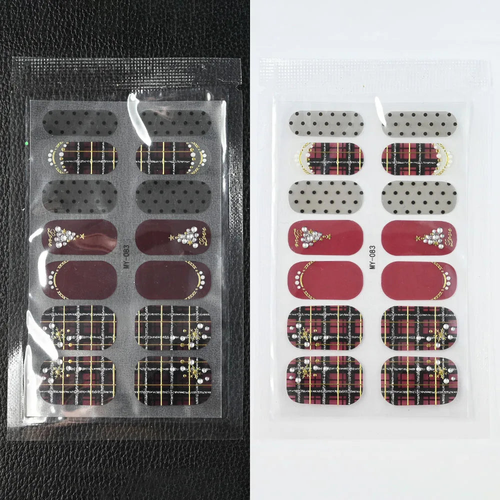 59 Style of Nail Stickers 1Sheet Rhinestones Fashion Nail Wraps Self Adhesive Manicure Decoracion DIY Full Cover Nail Sticker#5-