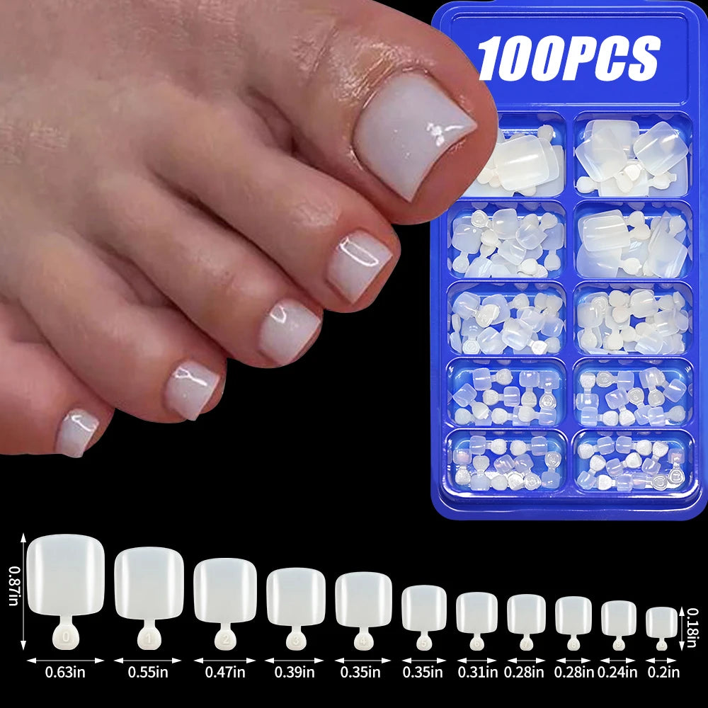 Light Pink Square Press-On Nails 100pc