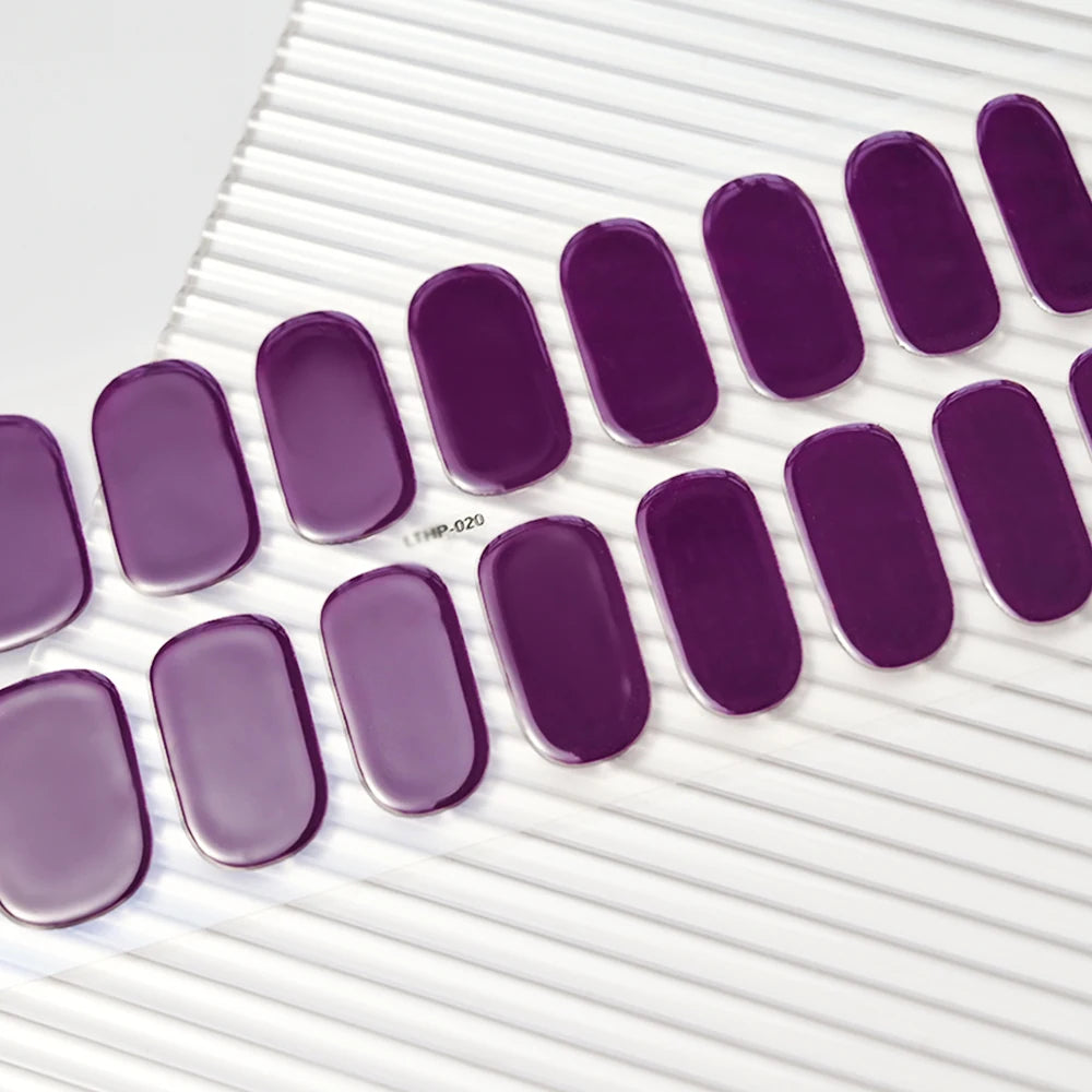16Tips Semi-cured Gel Nail Stickers Red/Wine Red Nails Gel slider UV lamp Cured Extended Nails DIY Women Nails Decal Decor Gifts