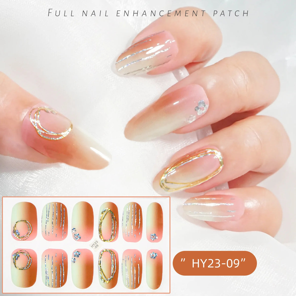 59 Style of Nail Stickers 1Sheet Rhinestones Fashion Nail Wraps Self Adhesive Manicure Decoracion DIY Full Cover Nail Sticker#5-