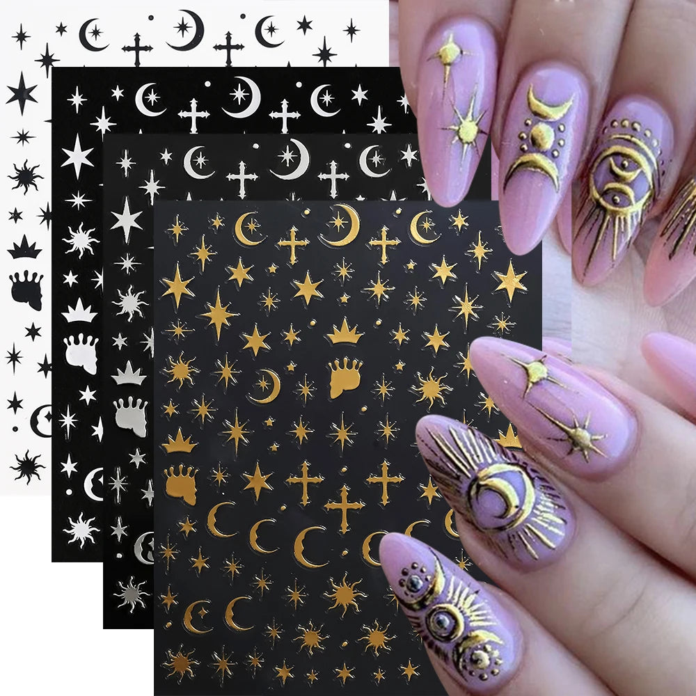 Metallic Nail Transfer Foils 10pc Mirror Gold Silver