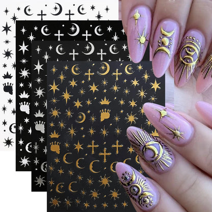 Metallic Nail Transfer Foils 10pc Mirror Gold Silver