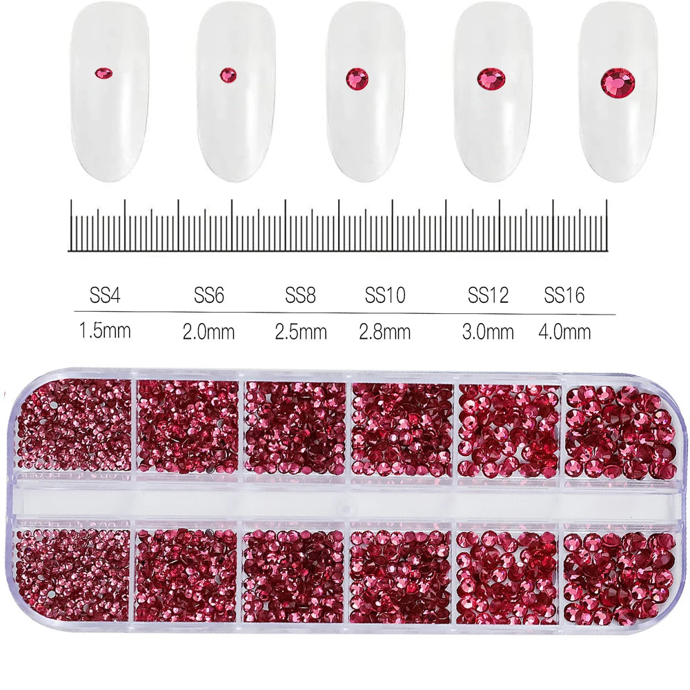 Crystal AB Rhinestone Nail Art Kit 12 Grid