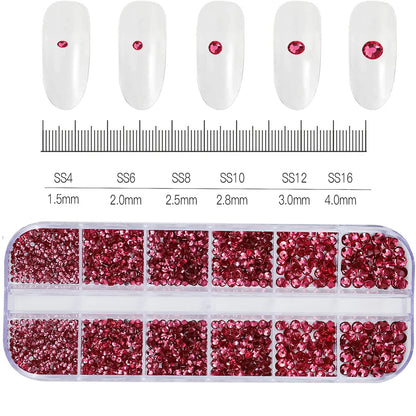 Crystal AB Rhinestone Nail Art Kit 12 Grid