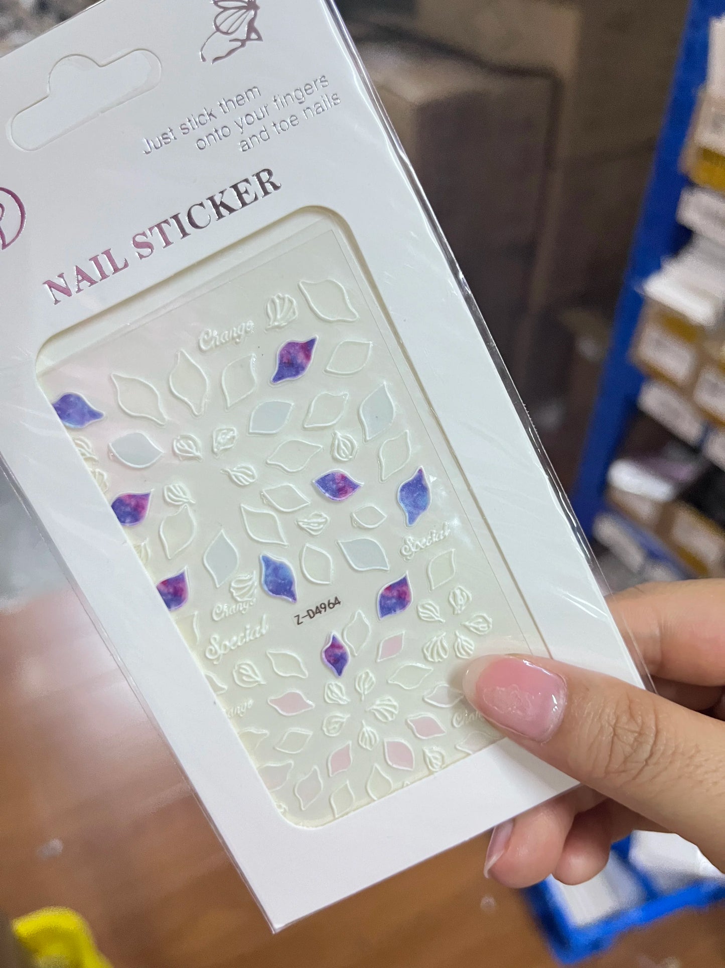 1pc 5D Embossed Flowers leaves Design Nail Art Stickers,Nails Art Decals Self Adhesive Nail Sticker Supplies for Women and Girls