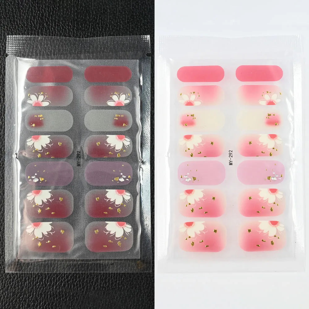 59 Style of Nail Stickers 1Sheet Rhinestones Fashion Nail Wraps Self Adhesive Manicure Decoracion DIY Full Cover Nail Sticker#5-