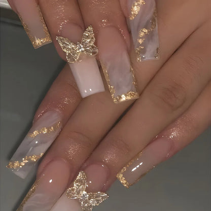 Leopard Cherry Rhinestone Press-On Nails