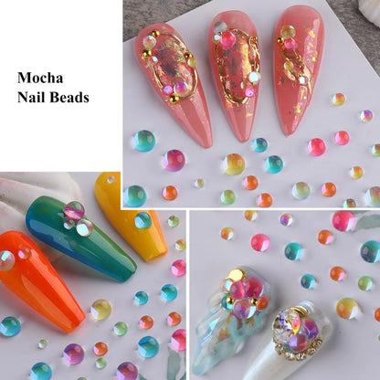 Mermaid Bubble Aurora Glass Nail Charms