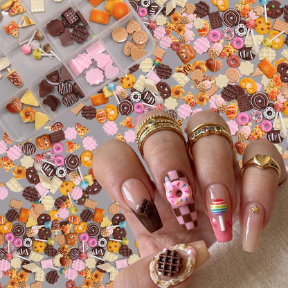 Sweet Dessert Nail Charms Box 12 Grids