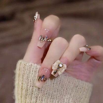 3D Diamond Coffin Press-On Nails