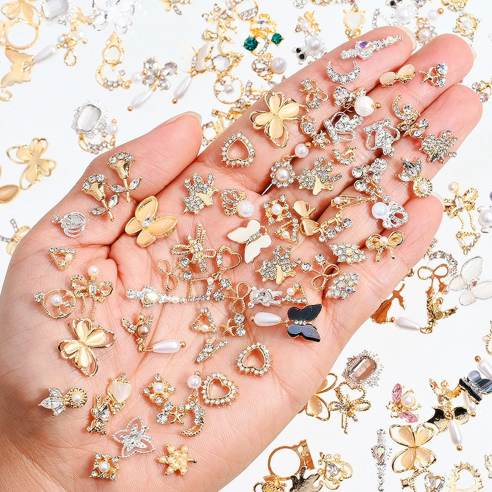 Mixed Crystal Rhinestone Nail Charms 50pc