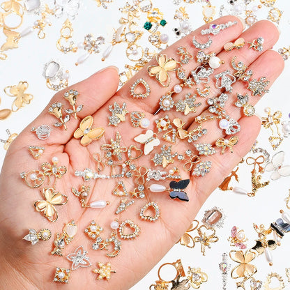 Mixed Crystal Rhinestone Nail Charms 50pc