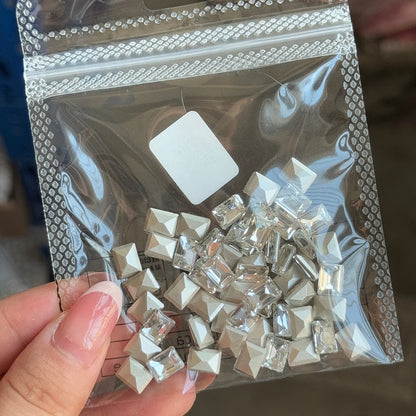 Mixed Shape Zircon Nail Rhinestones 50pc