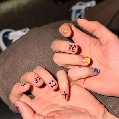 Cartoon Bean Nails Fall Winter 30pc