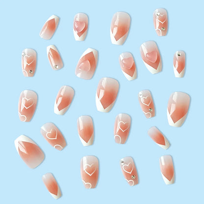 Pink Rhinestone Coffin Press-On Nails