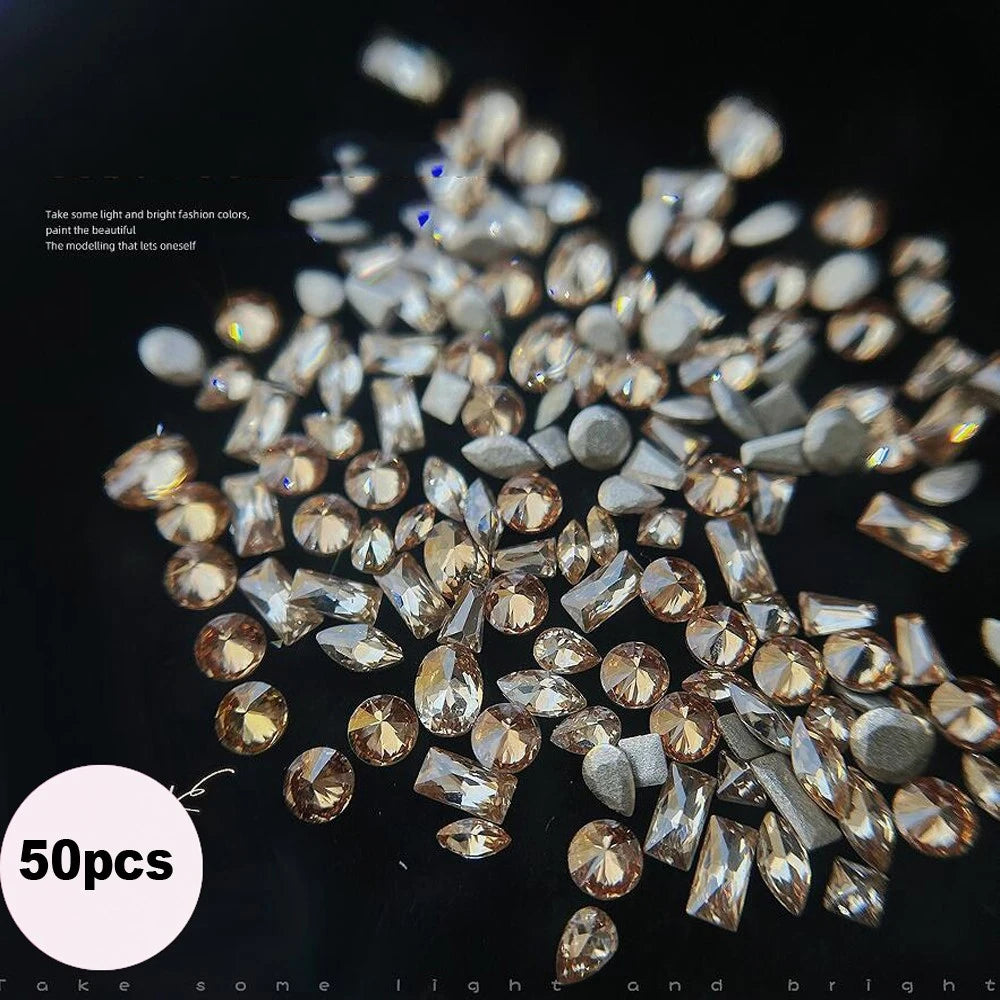 Mixed Crystal Rhinestone Nail Charms 50pc