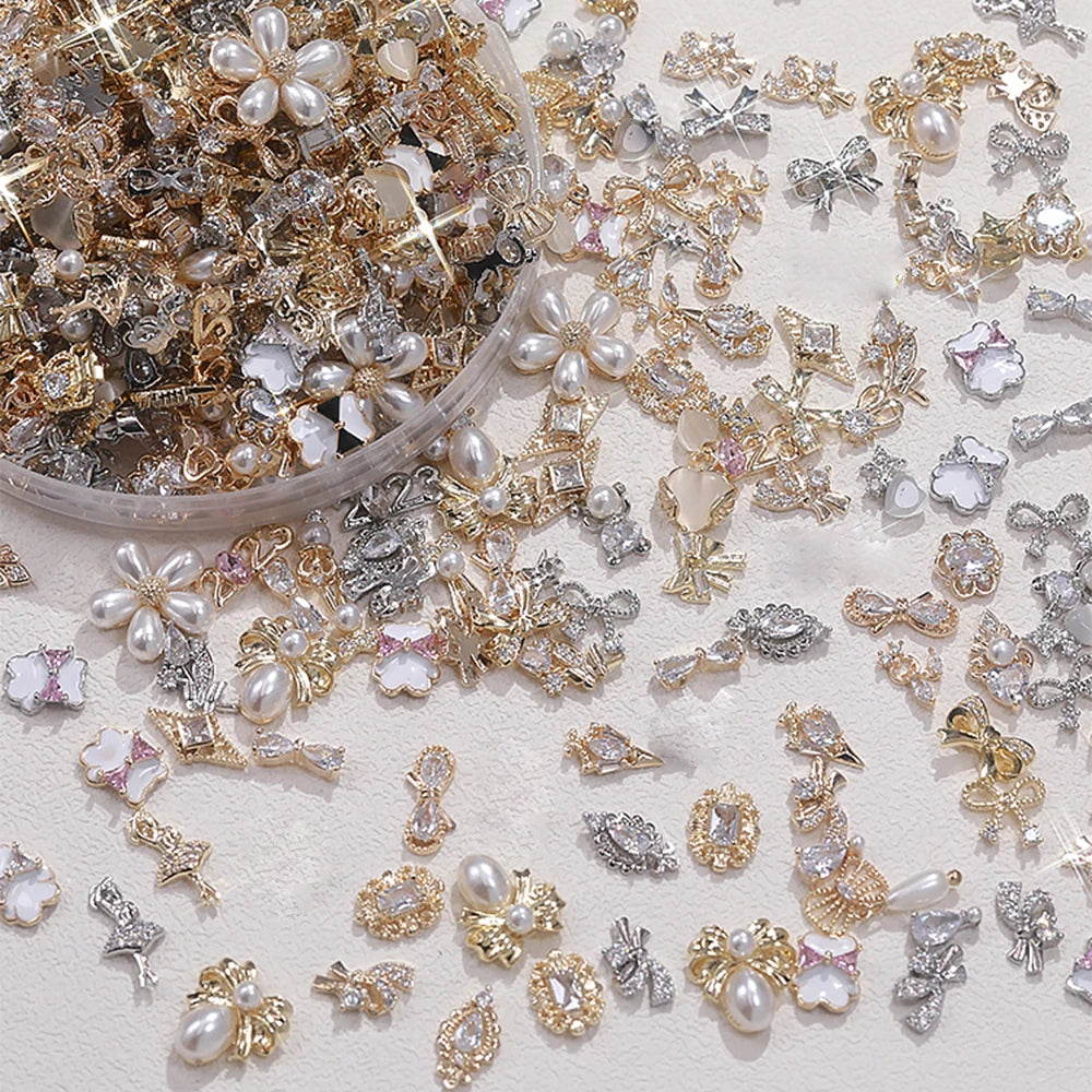 Mix Zircon Rhinestone Nail Charms 100pc