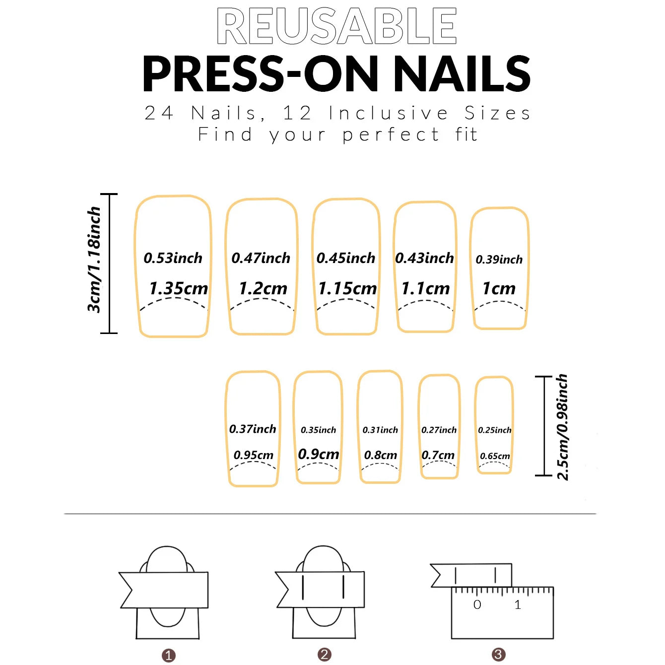 French Gradient Love Press-On Nails