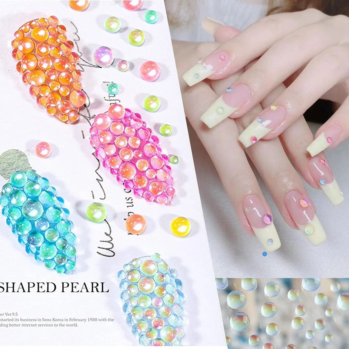 Mermaid Bubble Aurora Glass Nail Charms