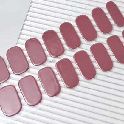 16Tips Semi-cured Gel Nail Stickers Red/Wine Red Nails Gel slider UV lamp Cured Extended Nails DIY Women Nails Decal Decor Gifts