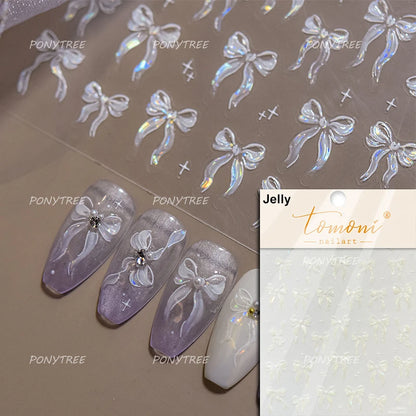 Jelly Bowknot Star Dreamy Nail Art Stickers