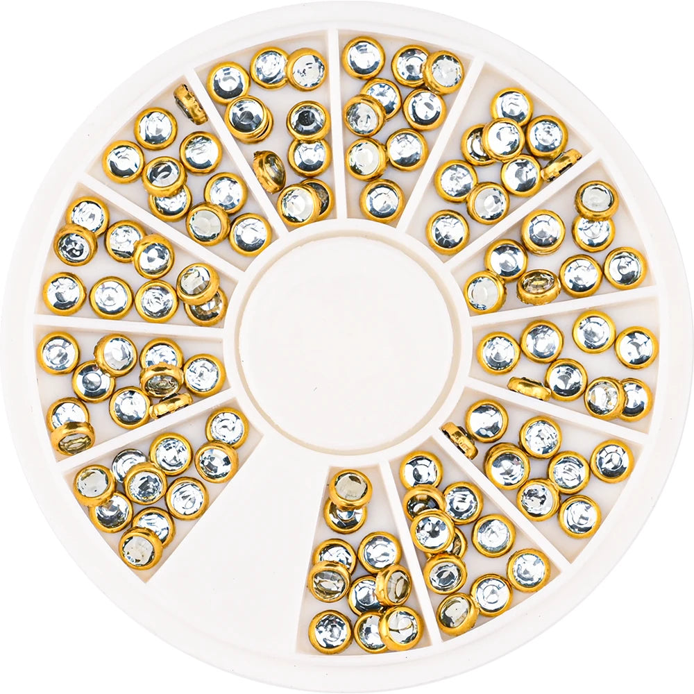 1Box Mixed Acrylic Gems Nail Rhinestones 3D Metal Alloy Nail Charms Flat Jewelry Decoration DIY Manicure Accessory DIY Stones*5H