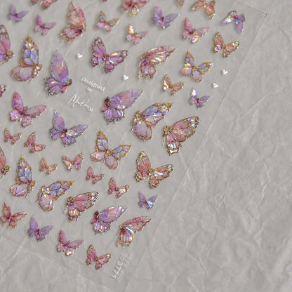 5D Butterfly Aurora Nail Stickers