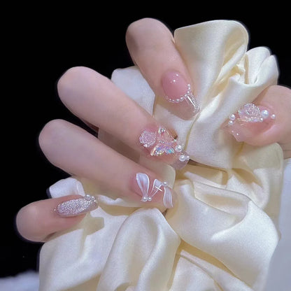 Moon Star Glitter Press-On Nails