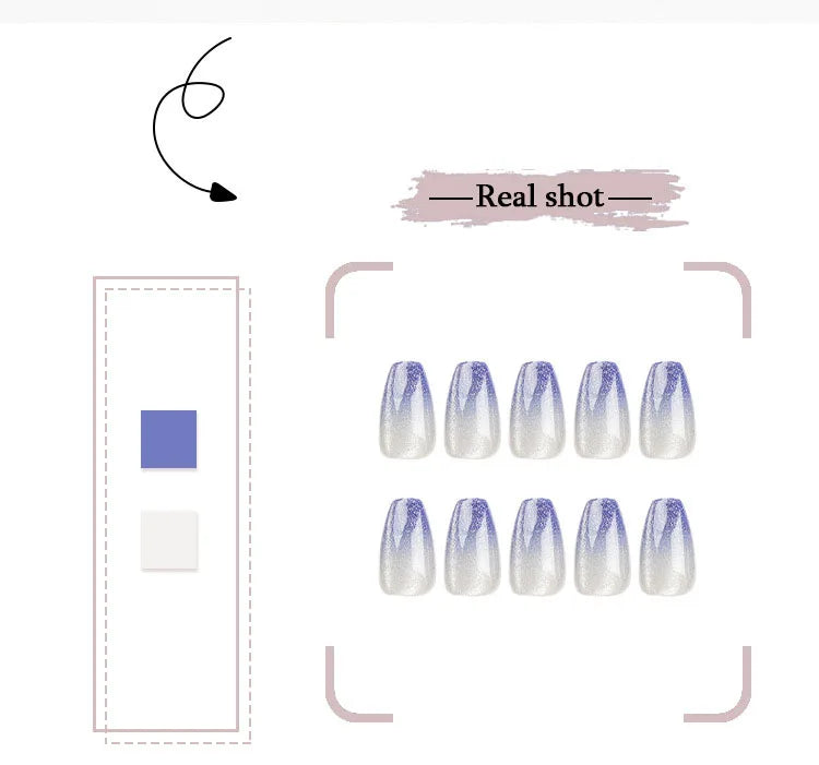 Blue Gradient Cat Eye Press-On Nails