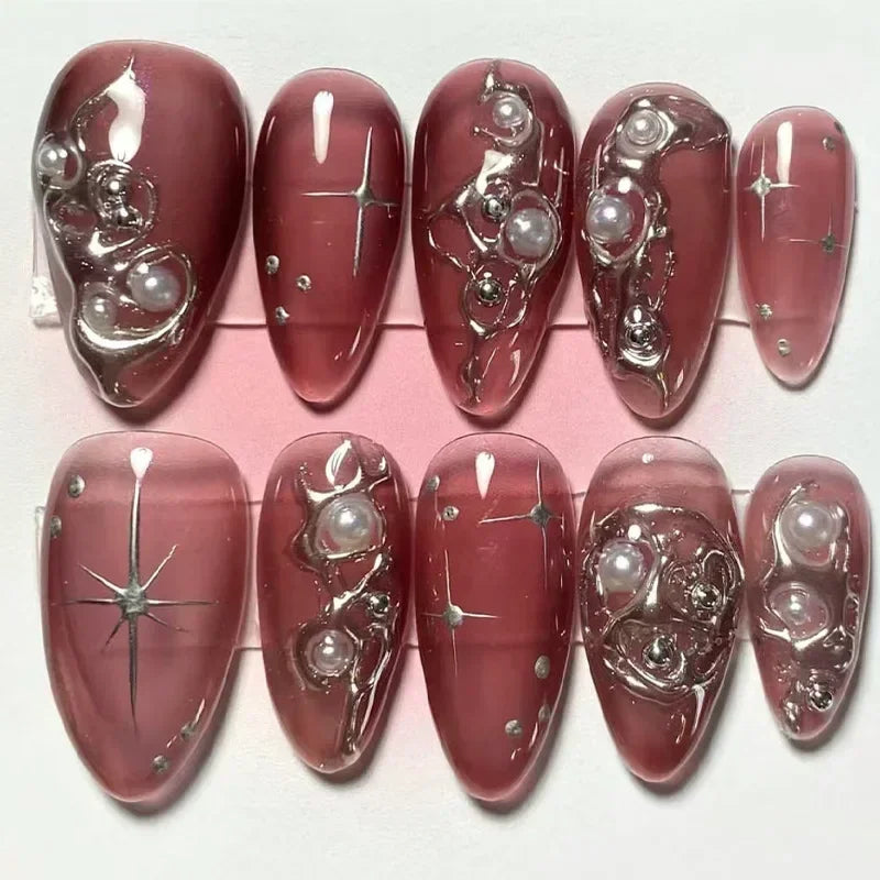 Pink Butterfly Ballet Press-On Nails