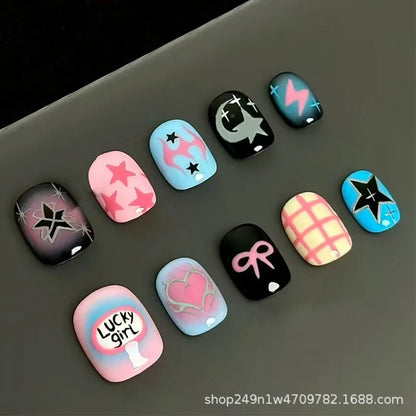 Cartoon Bean Nails Fall Winter 30pc