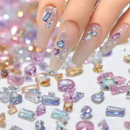 Mixed Shape Zircon Nail Rhinestones 50pc