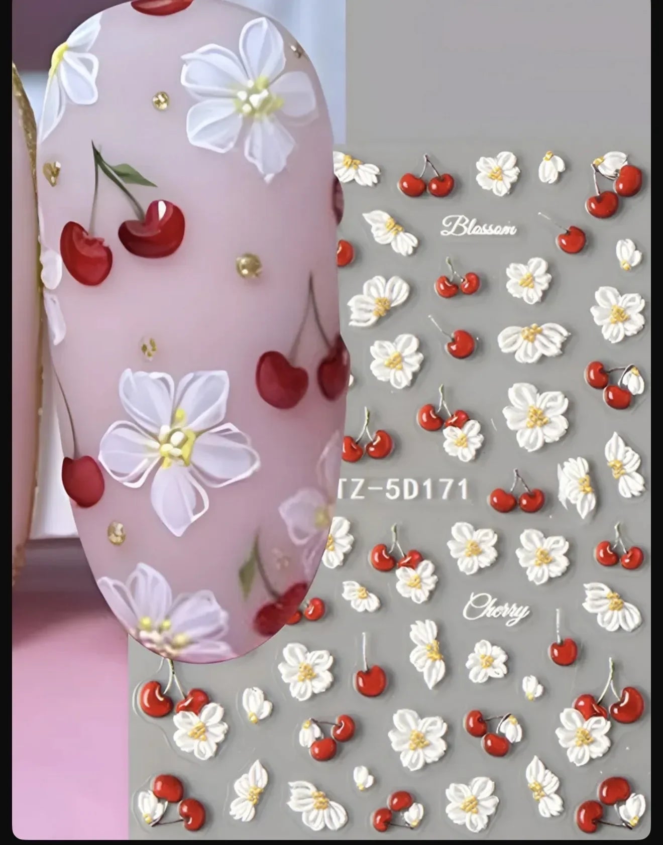 1Bag Daisy flower Nail Stickers Kawaii Spring Flowers Butterfly Design Nails Decals DIY fashion manicure decorations sliders