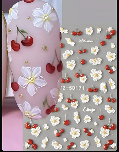 1Bag Daisy flower Nail Stickers Kawaii Spring Flowers Butterfly Design Nails Decals DIY fashion manicure decorations sliders